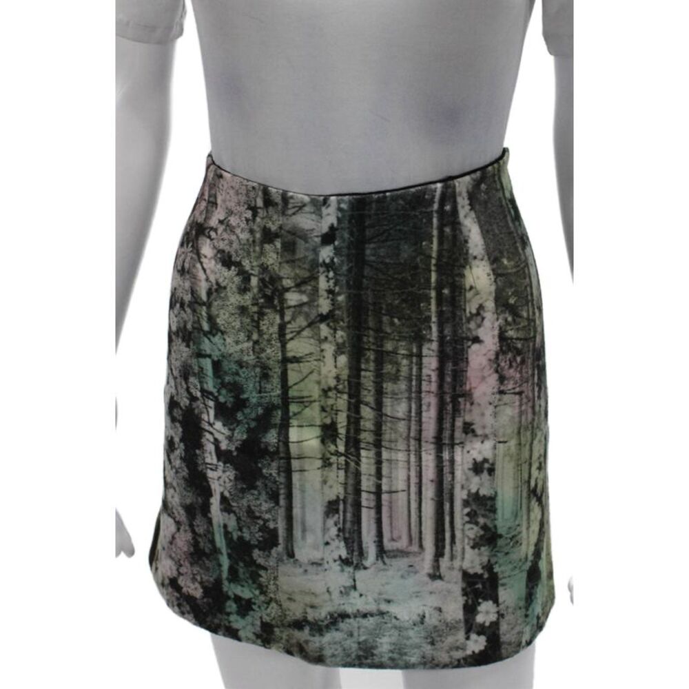 Tibi Women Multicolor Forest Print Straight Pencil Skirt Size 10